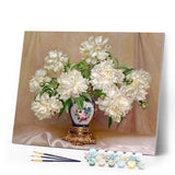 paint by numbers | White flowers in precious vase | advanced flowers | FiguredArt