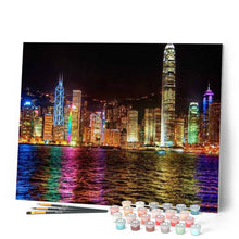 Load image into Gallery viewer, paint by numbers | Hong Kong by Night | advanced cities | FiguredArt