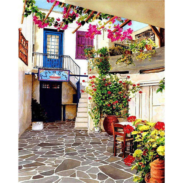 paint by numbers | Patio in Paris | advanced cities landscapes | FiguredArt