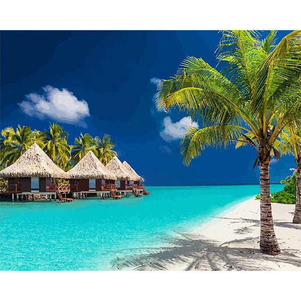 paint by numbers | Holidays in Maldives | advanced landscapes new arrivals | FiguredArt