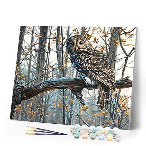 paint by numbers | Owl in the Forest | advanced animals forest new arrivals owls | FiguredArt