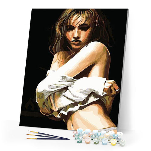 paint by numbers | Woman ready to undress | easy nude romance | FiguredArt
