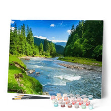 Load image into Gallery viewer, paint by numbers | Small river in the Forest | advanced landscapes new arrivals | FiguredArt