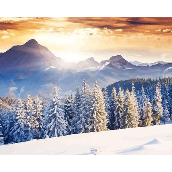 paint by numbers | Forest and Snow | advanced landscapes new arrivals winter | FiguredArt