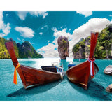 paint by numbers | Small boats in Asia | advanced landscapes new arrivals | FiguredArt