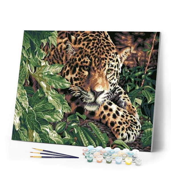 paint by numbers | Leopard on the lookout | animals intermediate leopards trees | FiguredArt