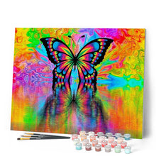 Load image into Gallery viewer, paint by numbers | Butterfly Reflection | advanced animals butterflies new arrivals | FiguredArt