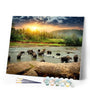 paint by numbers | Elephants in the River | advanced animals elephants new arrivals | FiguredArt