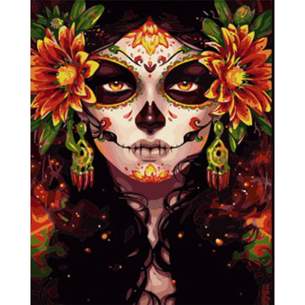 paint by numbers | Woman Face and Flowers | intermediate landscapes new arrivals portrait | FiguredArt