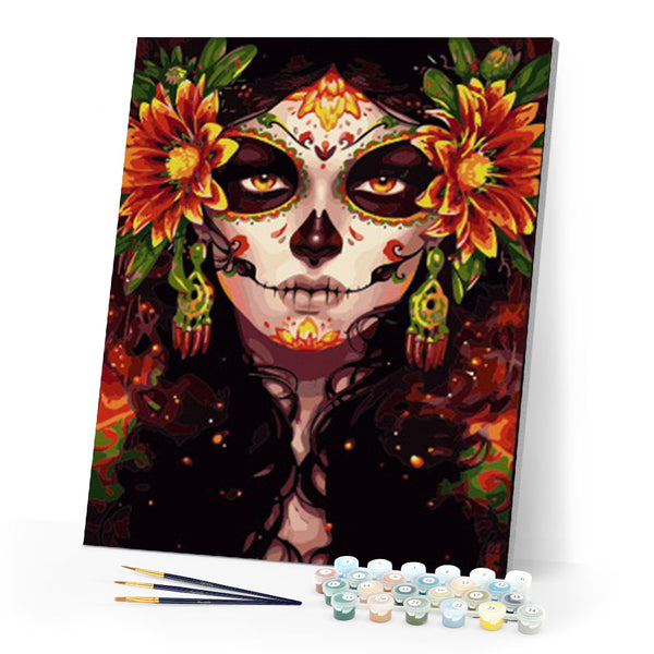 paint by numbers | Woman Face and Flowers | intermediate landscapes new arrivals portrait | FiguredArt