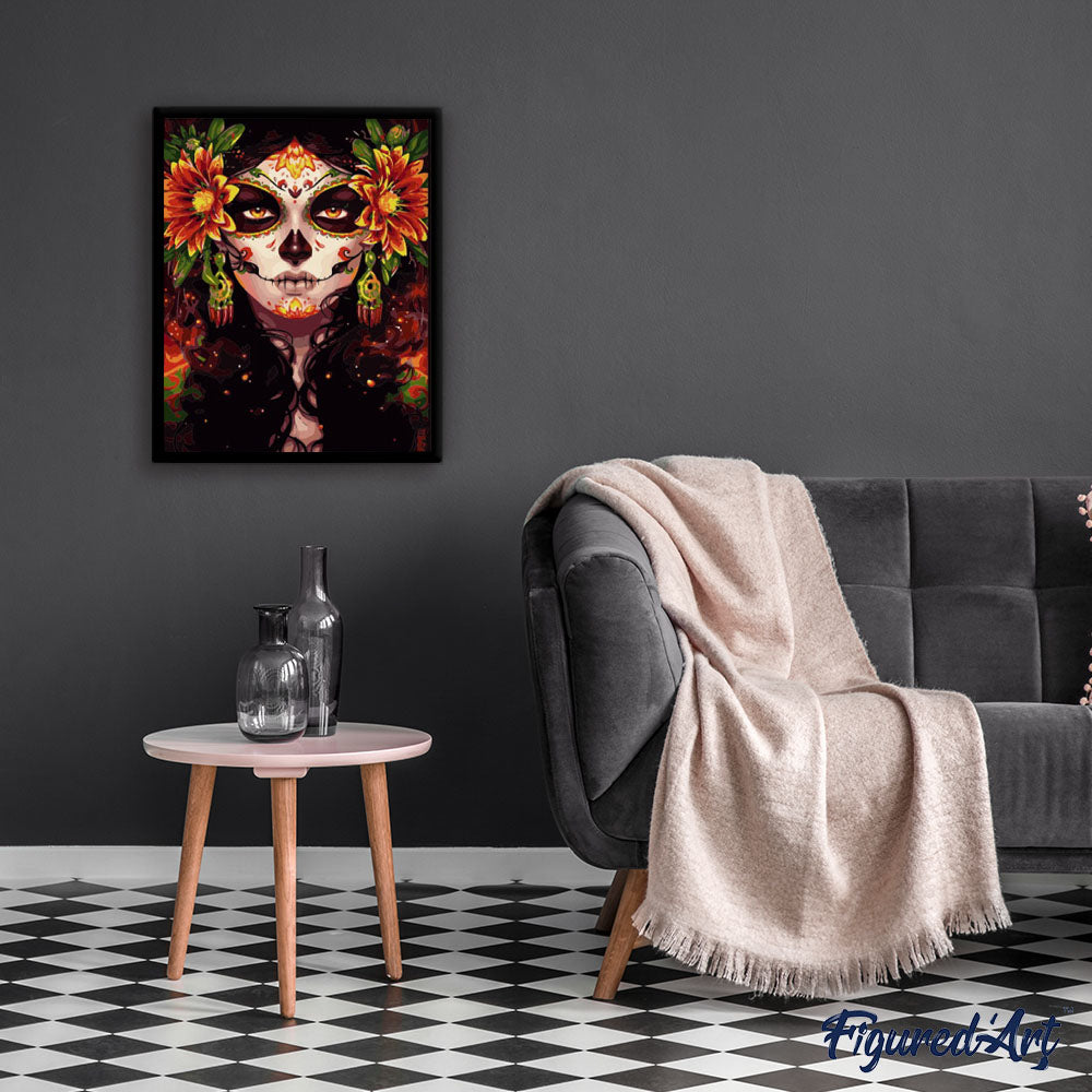 paint by numbers | Woman Face and Flowers | intermediate landscapes new arrivals portrait | FiguredArt