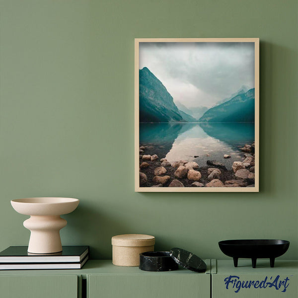 paint by numbers | Mysterious Lake in the Mountains | advanced landscapes new arrivals | FiguredArt