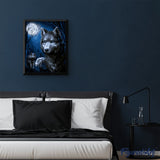 paint by numbers | Wolves and Full Moon | animals intermediate new arrivals wolves | FiguredArt