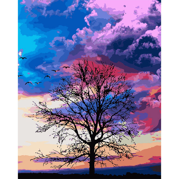paint by numbers | Tree and Beautiful colors | intermediate landscapes new arrivals trees | FiguredArt