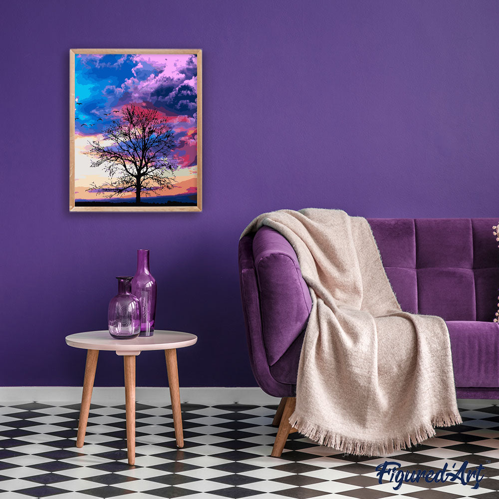 paint by numbers | Tree and Beautiful colors | intermediate landscapes new arrivals trees | FiguredArt