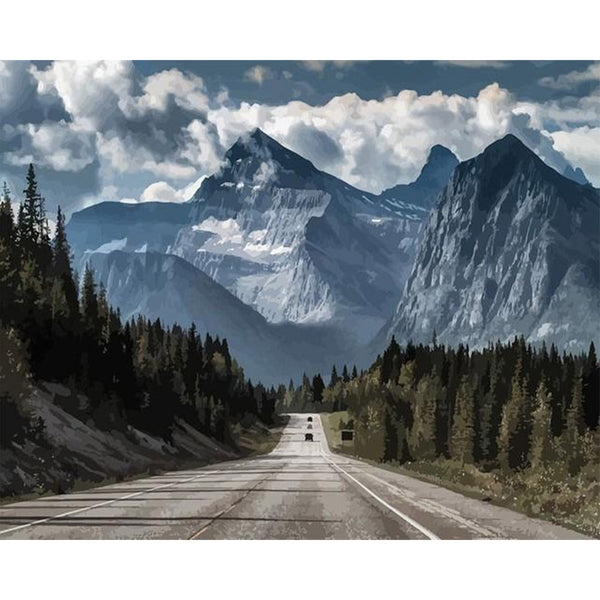 paint by numbers | Driving in the Mountains | advanced landscapes mountains new arrivals | FiguredArt