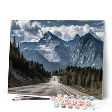 Load image into Gallery viewer, paint by numbers | Driving in the Mountains | advanced landscapes mountains new arrivals | FiguredArt