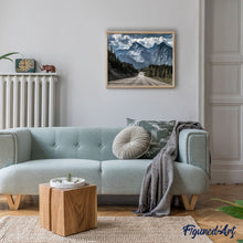 Load image into Gallery viewer, paint by numbers | Driving in the Mountains | advanced landscapes mountains new arrivals | FiguredArt
