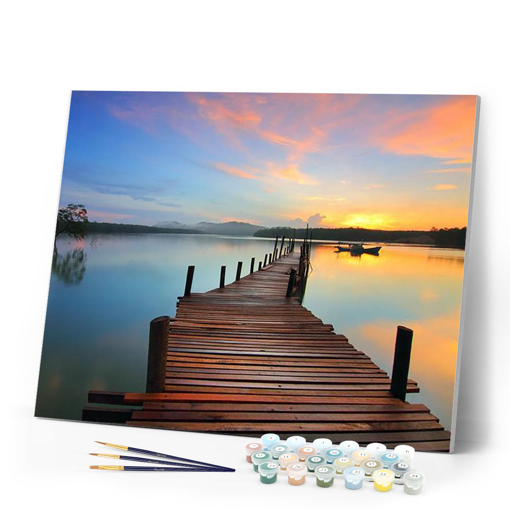 paint by numbers | Path on the Water | advanced landscapes new arrivals | FiguredArt