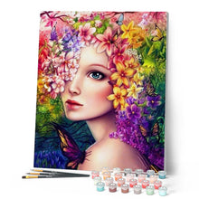 Load image into Gallery viewer, paint by numbers | Woman with Flowers | advanced flowers new arrivals portrait | FiguredArt