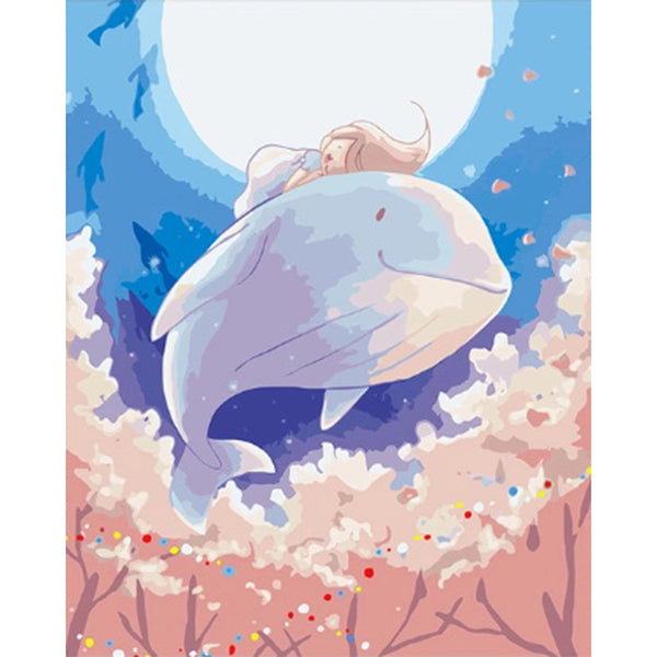 paint by numbers | Cute Whale | animals easy fish new arrivals whales | FiguredArt