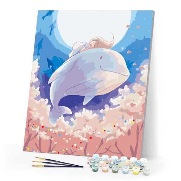 paint by numbers | Cute Whale | animals easy fish new arrivals whales | FiguredArt
