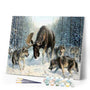 paint by numbers | Elan surrounded by a pack of wolves | advanced animals wolves | FiguredArt
