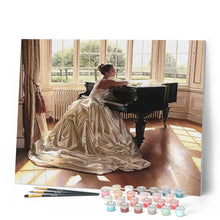 Load image into Gallery viewer, paint by numbers | Ambition of a Young Pianist | intermediate music new arrivals romance | FiguredArt