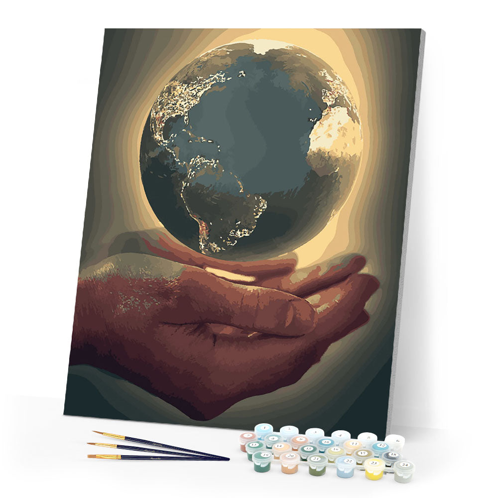 paint by numbers | Planet Earth in your Hands | easy new arrivals romance | FiguredArt