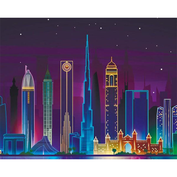 paint by numbers | Asian City by Night | cities easy | FiguredArt