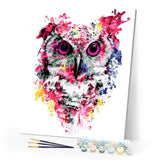 paint by numbers | Modern Pink Owl | animals intermediate new arrivals owls | FiguredArt