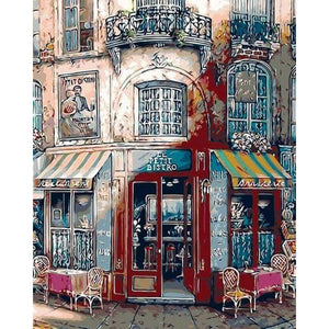 paint by numbers | Vintage Bistro | advanced cities | FiguredArt