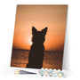 paint by numbers | Dog and Sunset | animals dogs intermediate new arrivals | FiguredArt