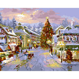 paint by numbers | Village under the Snow | cities intermediate landscapes | FiguredArt