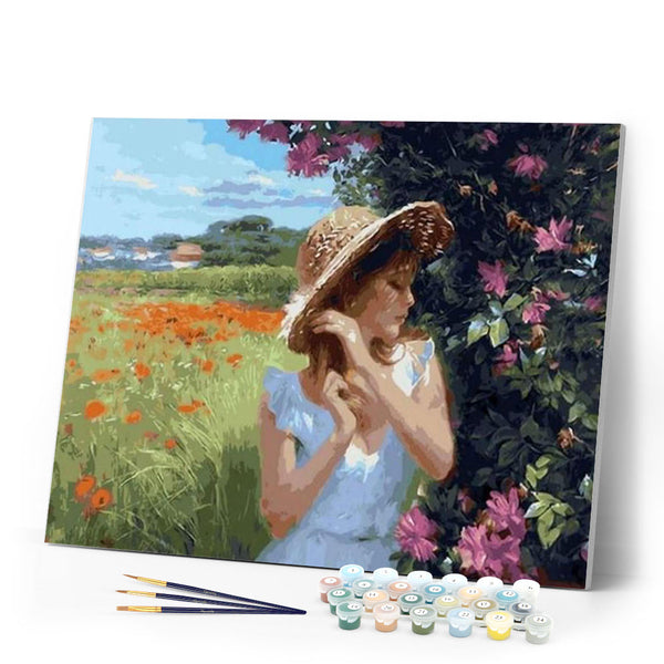 paint by numbers | Young Girl in the Countryside | intermediate landscapes new arrivals romance | FiguredArt