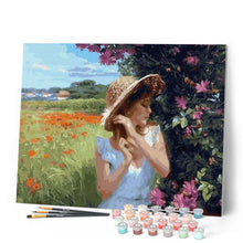 Load image into Gallery viewer, paint by numbers | Young Girl in the Countryside | intermediate landscapes new arrivals romance | FiguredArt