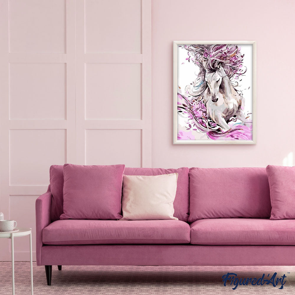 paint by numbers | Beautiful Horse in Pink | animals easy horses new arrivals | FiguredArt