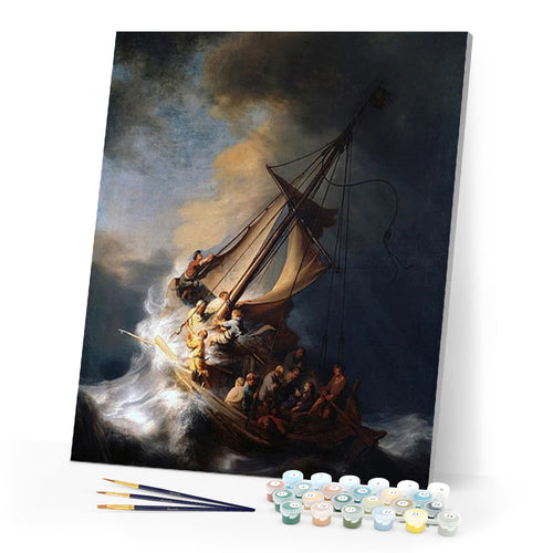 paint by numbers | Boat in the Storm | advanced new arrivals ships and boats | FiguredArt