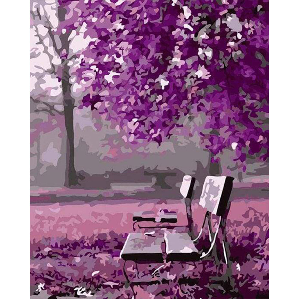 paint by numbers | Park Bench | flowers intermediate landscapes | FiguredArt