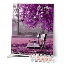 Load image into Gallery viewer, paint by numbers | Park Bench | flowers intermediate landscapes | FiguredArt