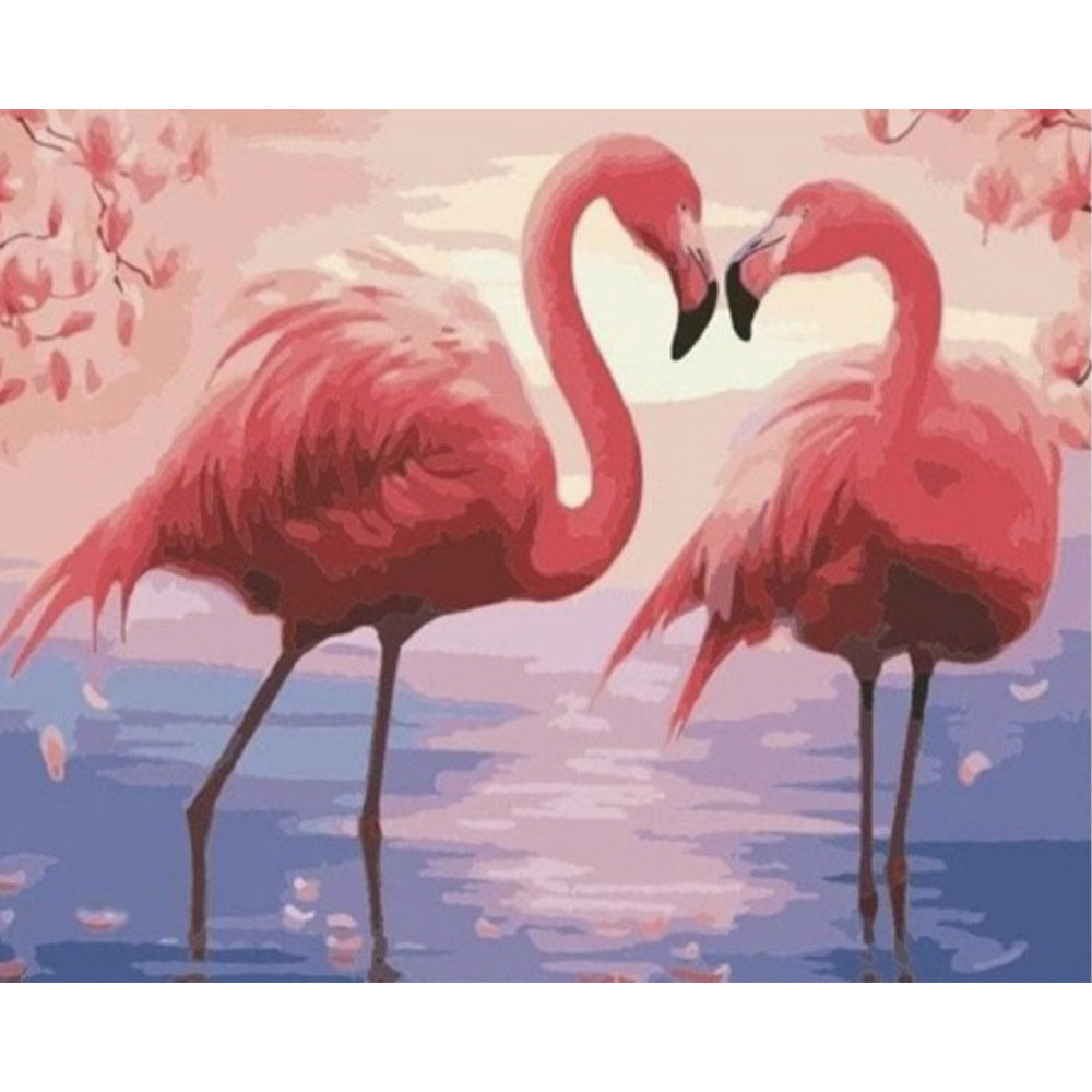 paint by numbers | Flamingos Romance | animals birds easy flamingos new arrivals | FiguredArt