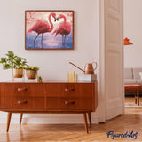 paint by numbers | Flamingos Romance | animals birds easy flamingos new arrivals | FiguredArt