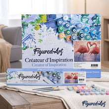Load image into Gallery viewer, paint by numbers | Flamingos Romance | animals birds easy flamingos new arrivals | FiguredArt