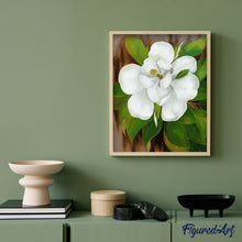 Load image into Gallery viewer, paint by numbers | White Flower and Green Leaves | easy flowers new arrivals | FiguredArt