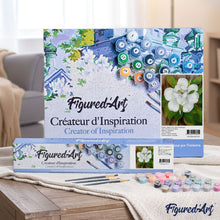 Load image into Gallery viewer, paint by numbers | White Flower and Green Leaves | easy flowers new arrivals | FiguredArt