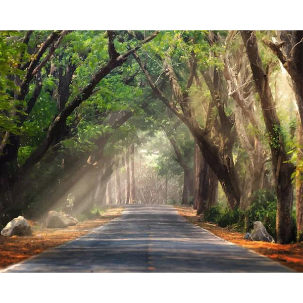 paint by numbers | Forest Road | advanced landscapes new arrivals | FiguredArt