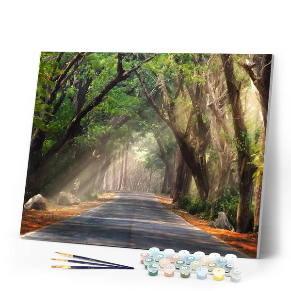 paint by numbers | Forest Road | advanced landscapes new arrivals | FiguredArt