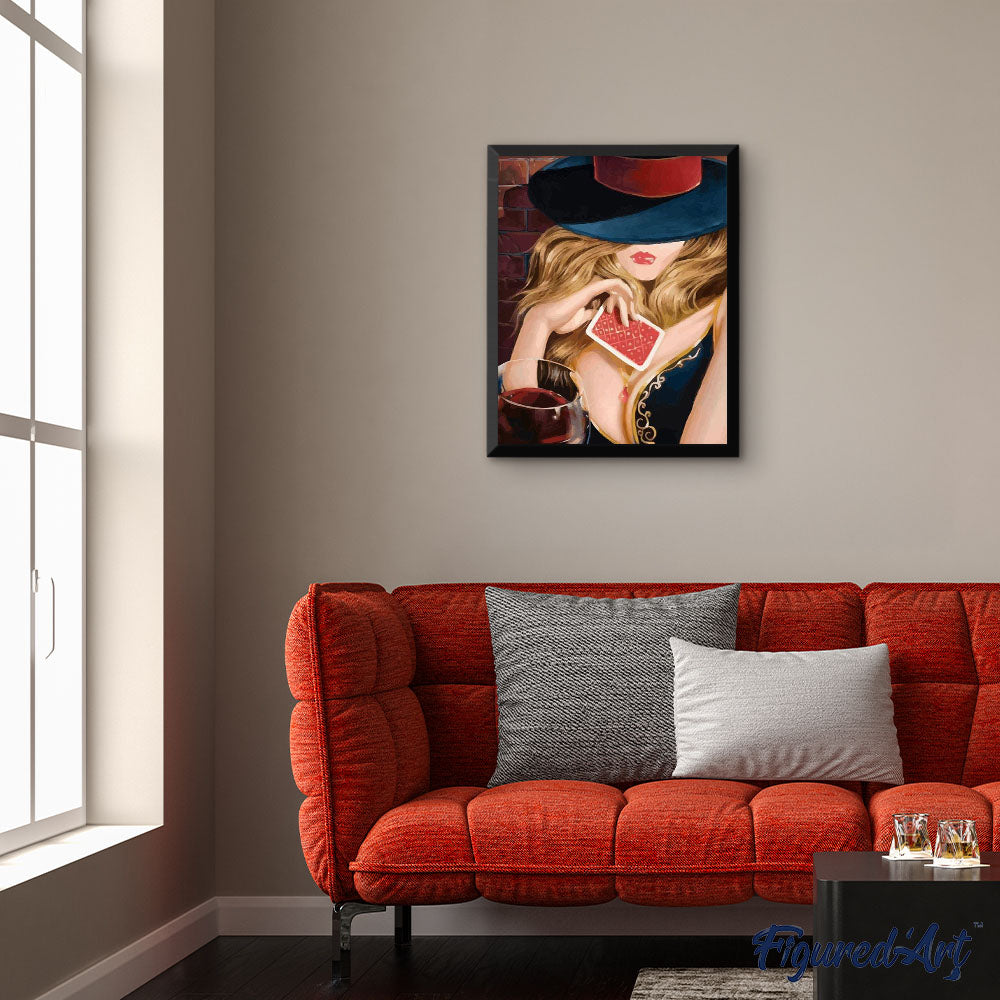 paint by numbers | Woman with Cards | easy new arrivals portrait | FiguredArt