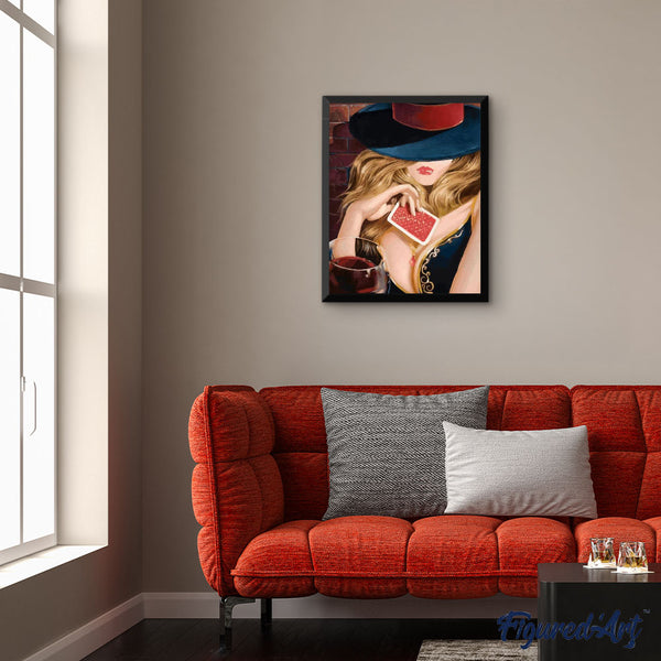 paint by numbers | Woman with Cards | easy new arrivals portrait | FiguredArt