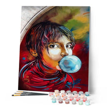 Load image into Gallery viewer, paint by numbers | Bubble Gum | intermediate new arrivals portrait | FiguredArt
